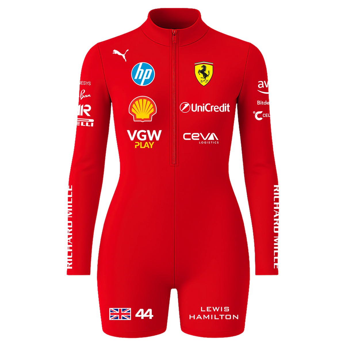 Macaquinho Lewis Hamilton Ferrari Vermelho - 2025