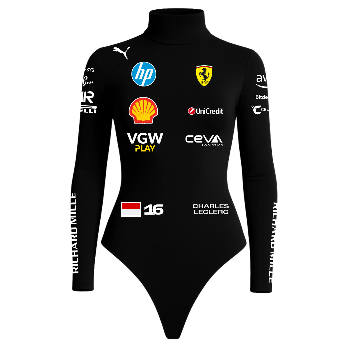 Body Charles Leclerc Ferrari Preto - 2025