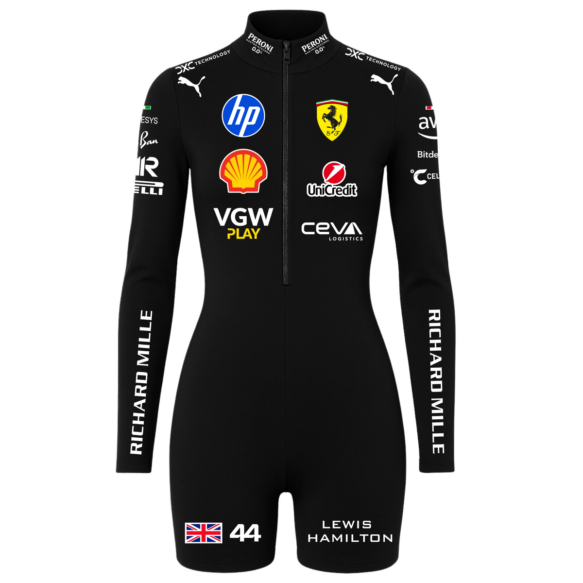 Macaquinho Lewis Hamilton Ferrari Preto - 2025