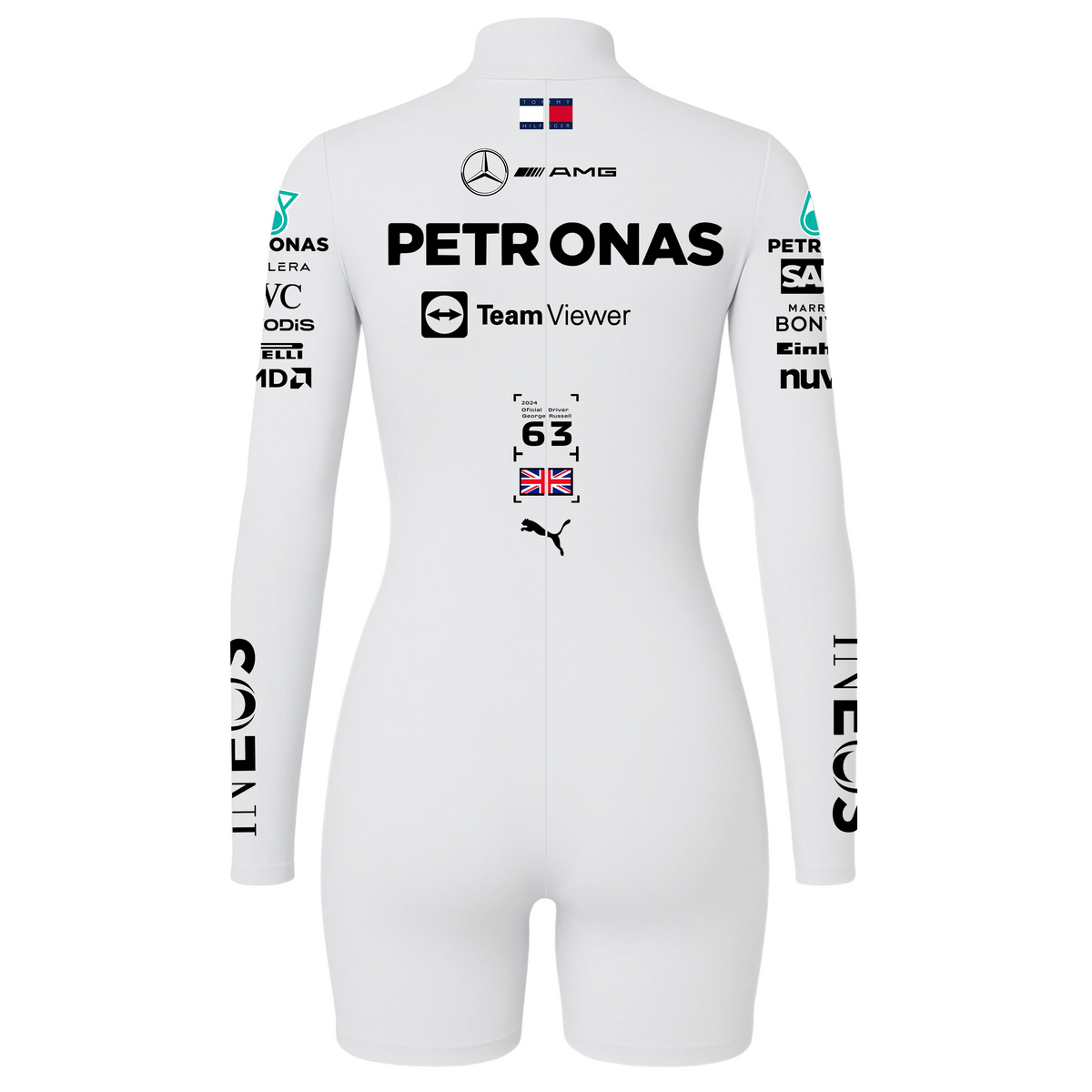 Macaquinho George Russell Branco Mercedes - 2024